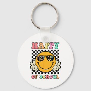 Hippie Happy First Day Of School For Teacher Kids Key Ring