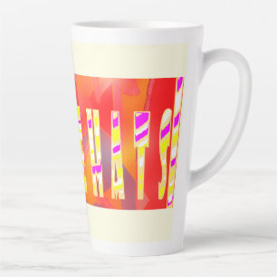 Hippie Hats design big words and graphics Latte Mug