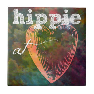 Hippie Heart Ceramic Tile