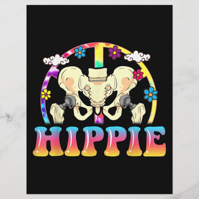 Hippie Hip Replacement Joint Surgery Funny Custom Letterhead (Front)