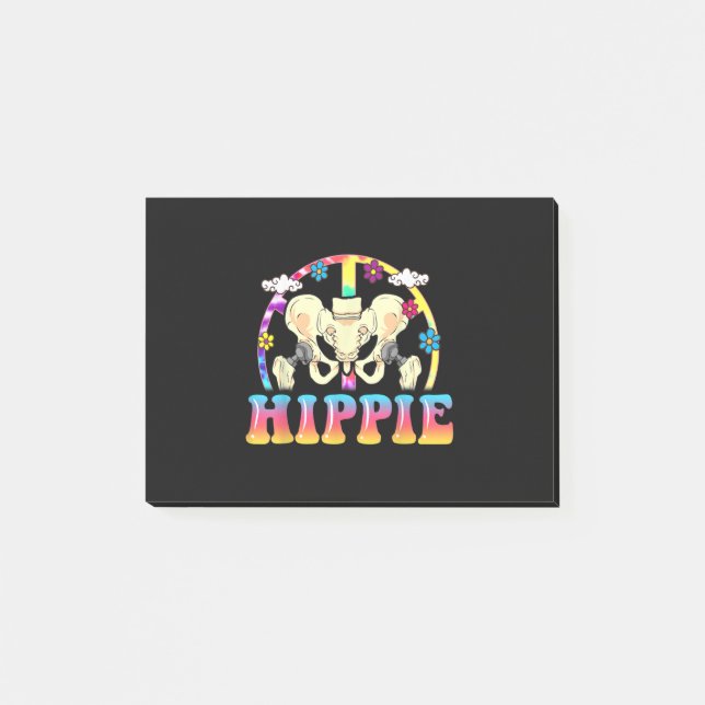 Hippie Hip Replacement Joint Surgery Funny Post-it Notes (Front)