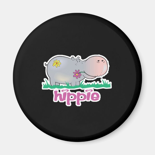 hippie hippo magnet (Front)