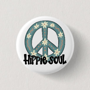 Hippie Hippy Soul Peace Sign 3 Cm Round Badge