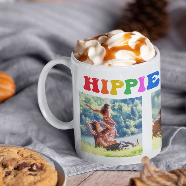 Hippie Holidays Custom Retro 70s Photo Colourful Coffee Mug (Creator Uploaded)