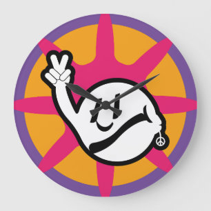 HIPPIE ICON flowers 2023 BY MASANSER Large Clock