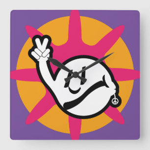 HIPPIE ICON flowers 2023 BY MASANSER Square Wall Clock