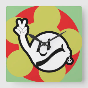 HIPPIE ICON flowers 2023 BY MASANSER Square Wall Clock