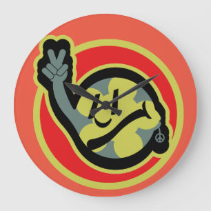 HIPPIE ICON flowers FACE 2023 BY MASANSER Large Clock