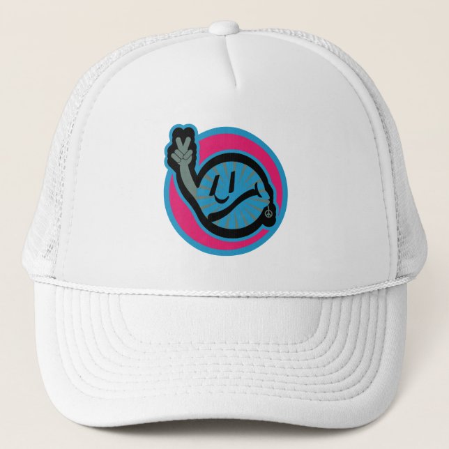 HIPPIE ICON flowers FACE 2023 BY MASANSER Trucker Hat (Front)