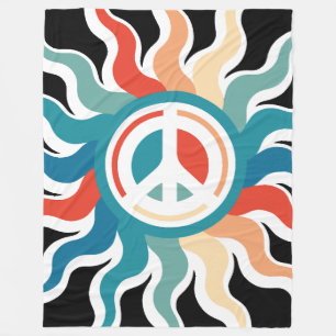 HIPPIE ICON SUN ver 2023 BY MASANSER Fleece Blanket