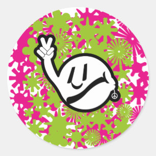 HIPPIE ICON VERSION 2023 BY MASANSER PIXELAT CLASSIC ROUND STICKER