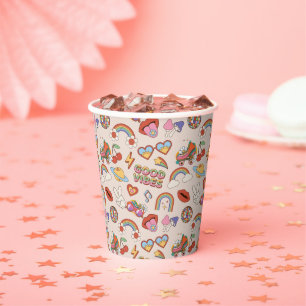 Hippie Icons Pattern Paper Cups