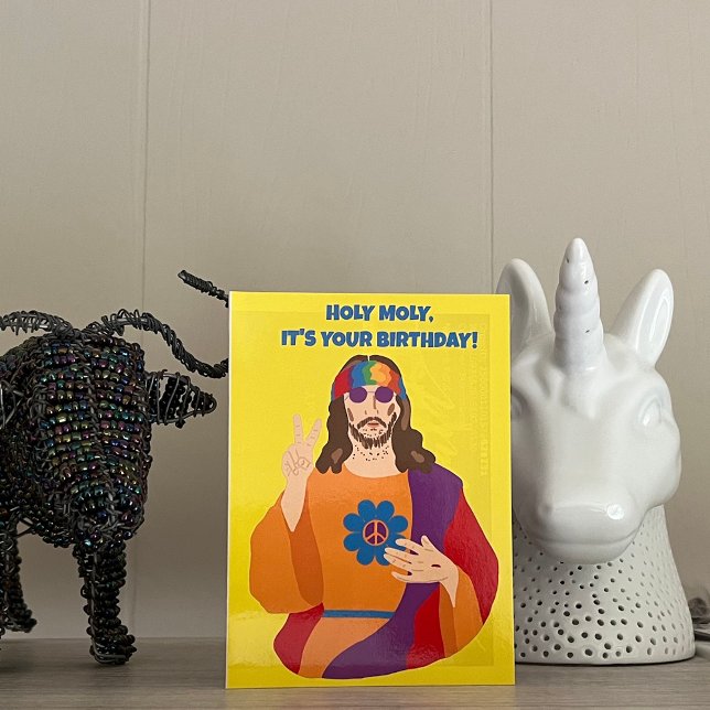 Hippie Jesus Custom Message Birthday Card (Creator Uploaded)