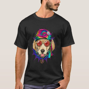 Hippie Labrador Retriever Tie Dye Peace Sign Psych T-Shirt