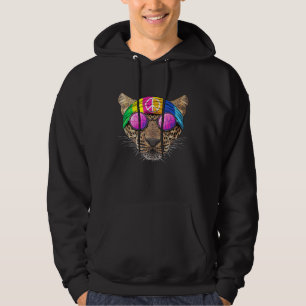 Hippie Leopard Love Peace Sign 70s Hippie Animal Hoodie