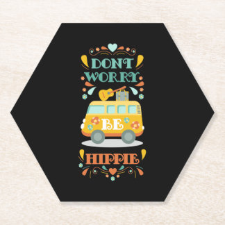Hippie Love Heart Hippie Van Classic Paper Coaster