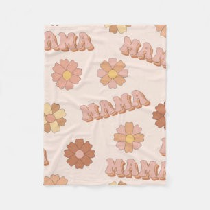 Hippie mama seamless pattern. Groovy background. M Fleece Blanket
