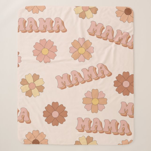 Hippie mama seamless pattern. Groovy background. M Sherpa Blanket (Front)