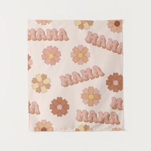 Hippie mama seamless pattern. Groovy background. M Tapestry