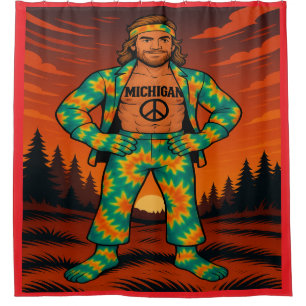 Hippie Michigan Man Shower Curtain