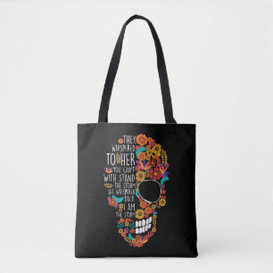 Hippie Mom Flower Sugar Skull Floral Tote Bag