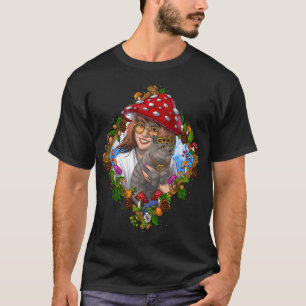 Hippie Mushroom Cat T-Shirt