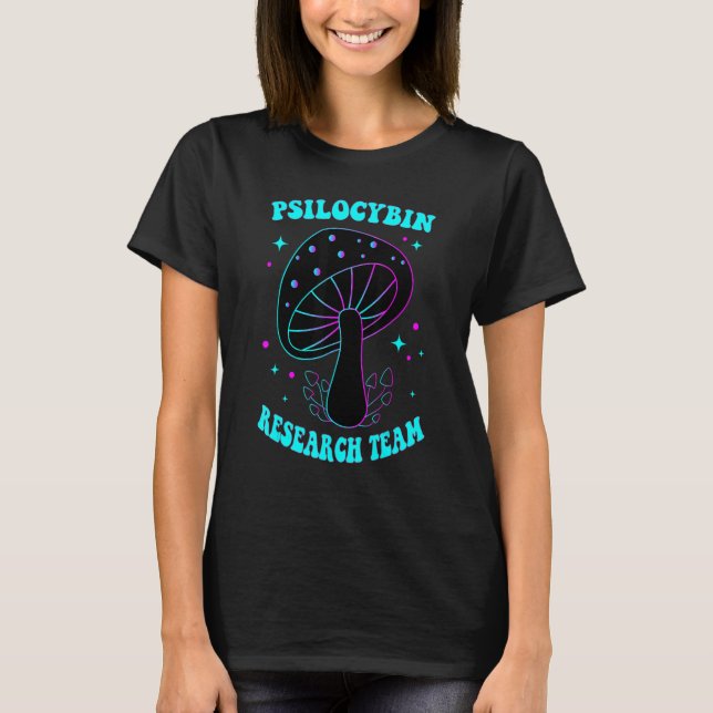 Hippie Mushroom Shirt, Groovy Psilocybin Research  T-Shirt (Front)