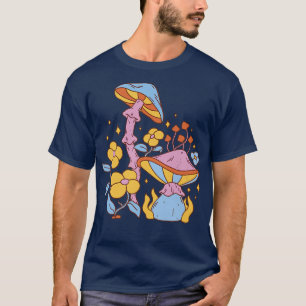 Hippie Mushrooms And Flowers Fungi Nature Fairy Ta T-Shirt