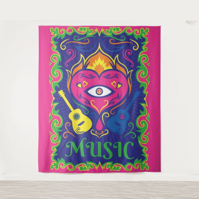 Hippie Music Tapestry (Front)