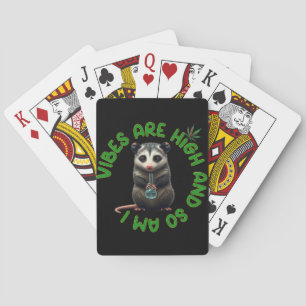 Hippie Opossum Stoned Vibes Funny Humour Cute Playing Cards