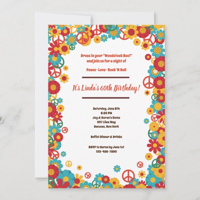 Hippie Party Invitation (Front)