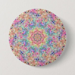 Hippie Pastel Colours Vintage Fractal Kaleidoscope 7.5 Cm Round Badge