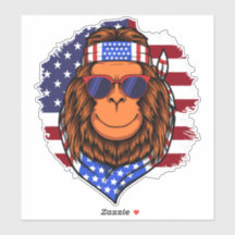 Hippie Patriotic July 4th Bigfoot