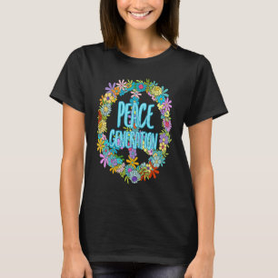Hippie Peace Flower Colourful Concert T-Shirt