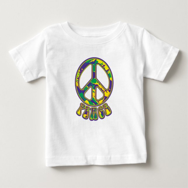 Hippie Peace Sign 60s 70s Baby T-Shirt (Front)