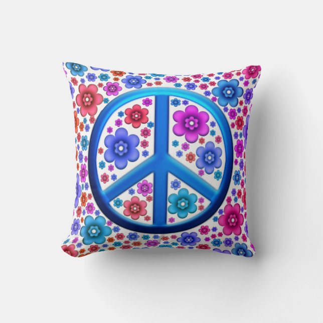 Hippie Peace Sign Cushion (Front)