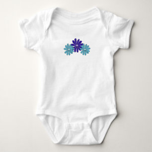 Hippie Peace Sign Flower Power Purple Aqua Baby Bodysuit
