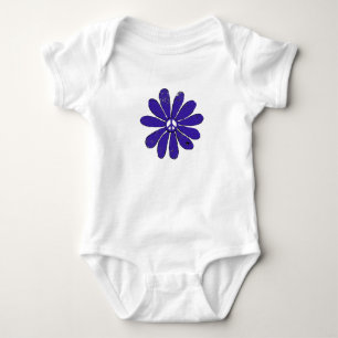HIppie Peace Sign Flower Purple Distressed Look Baby Bodysuit