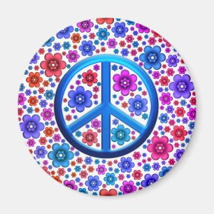 Hippie Peace Sign Magnet