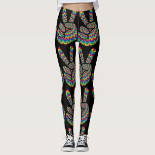 HIPPIE PEACE SIGN YOGA PANTS