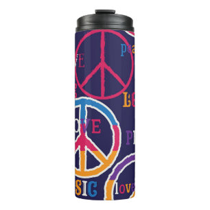 Hippie Peace: Vibrant Symbol Design. Thermal Tumbler