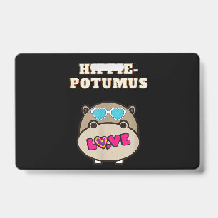 Hippie Potumus Baby Hippopotamus Lover ID Badge