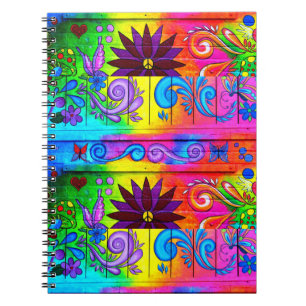 hippie psychedelic groovy notebook
