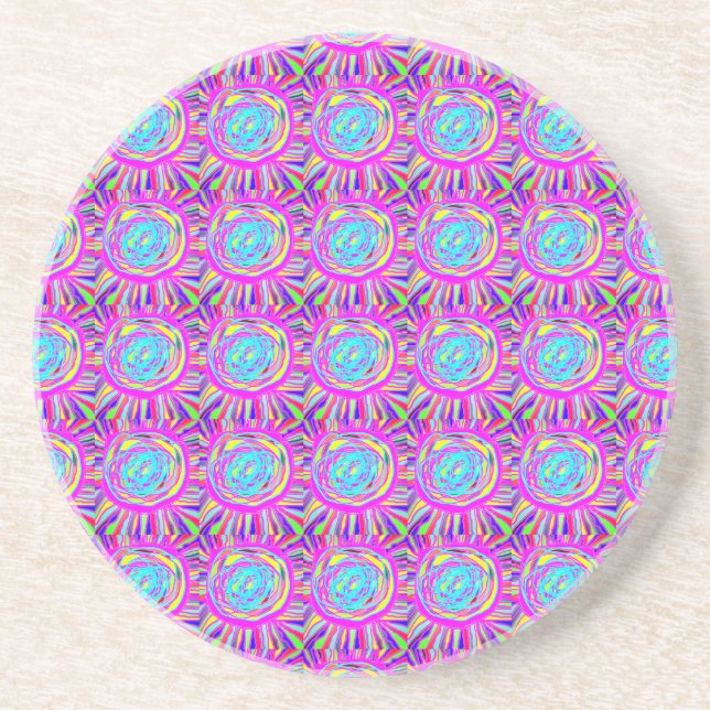 Hippie Retro chill out absract art Coaster (Front)