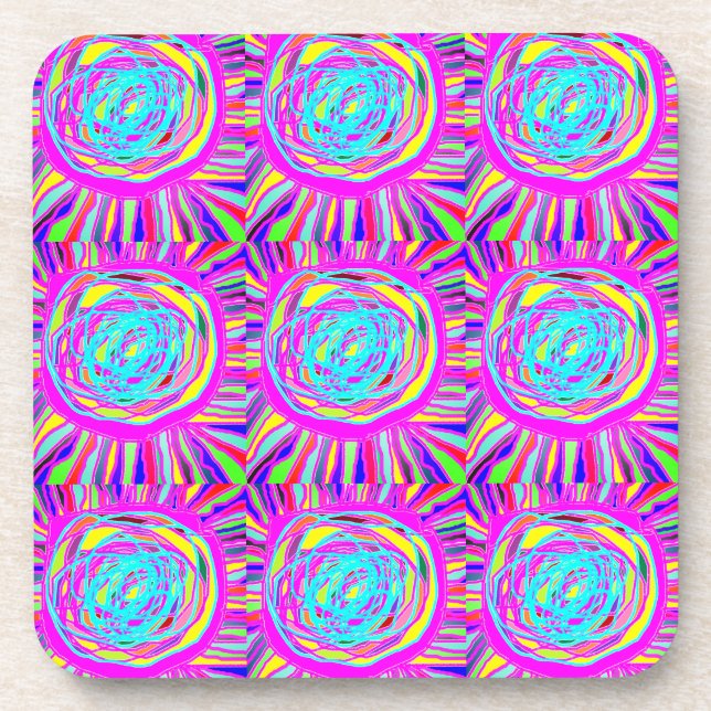 Hippie Retro chill out absract art Coaster (Front)