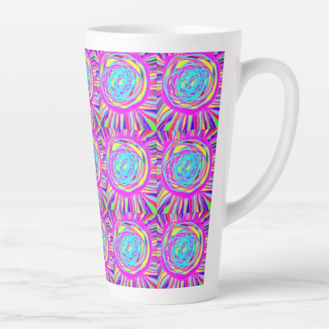 Hippie Retro chill out absract art Latte Mug (Right)