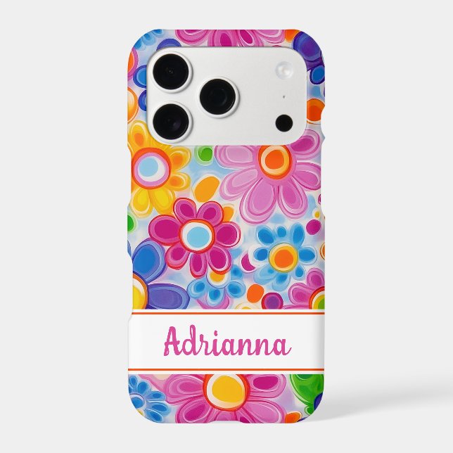 Hippie Retro Groovy Floral Personalised (Back)