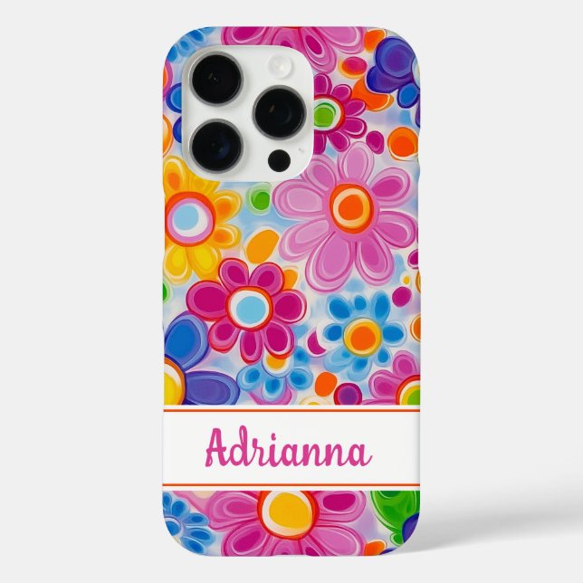 Hippie Retro Groovy Floral Personalised Case-Mate iPhone Case (Back)