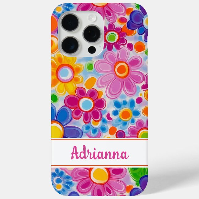 Hippie Retro Groovy Floral Personalised Case-Mate iPhone Case (Back)