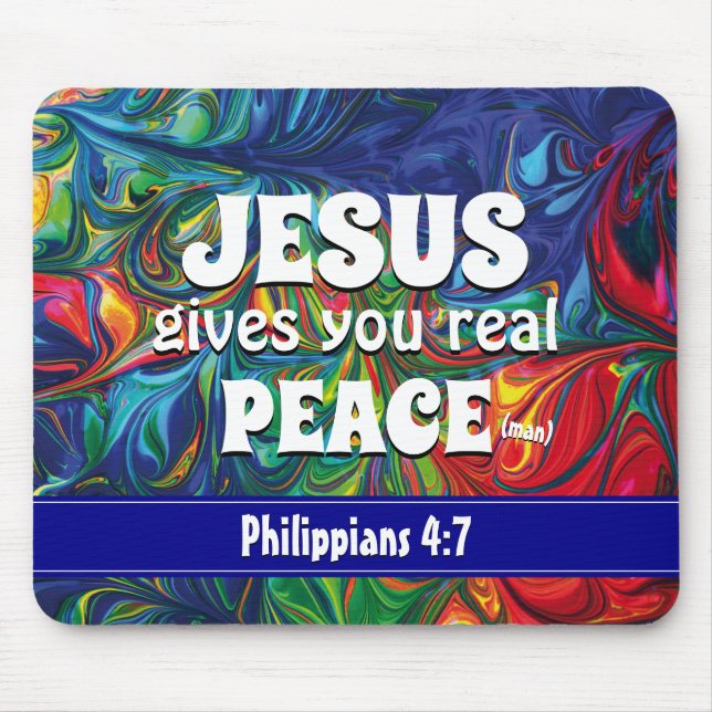 HIPPIE RETRO PSYCHEDELIC Scripture Personalised Mouse Pad (Front)